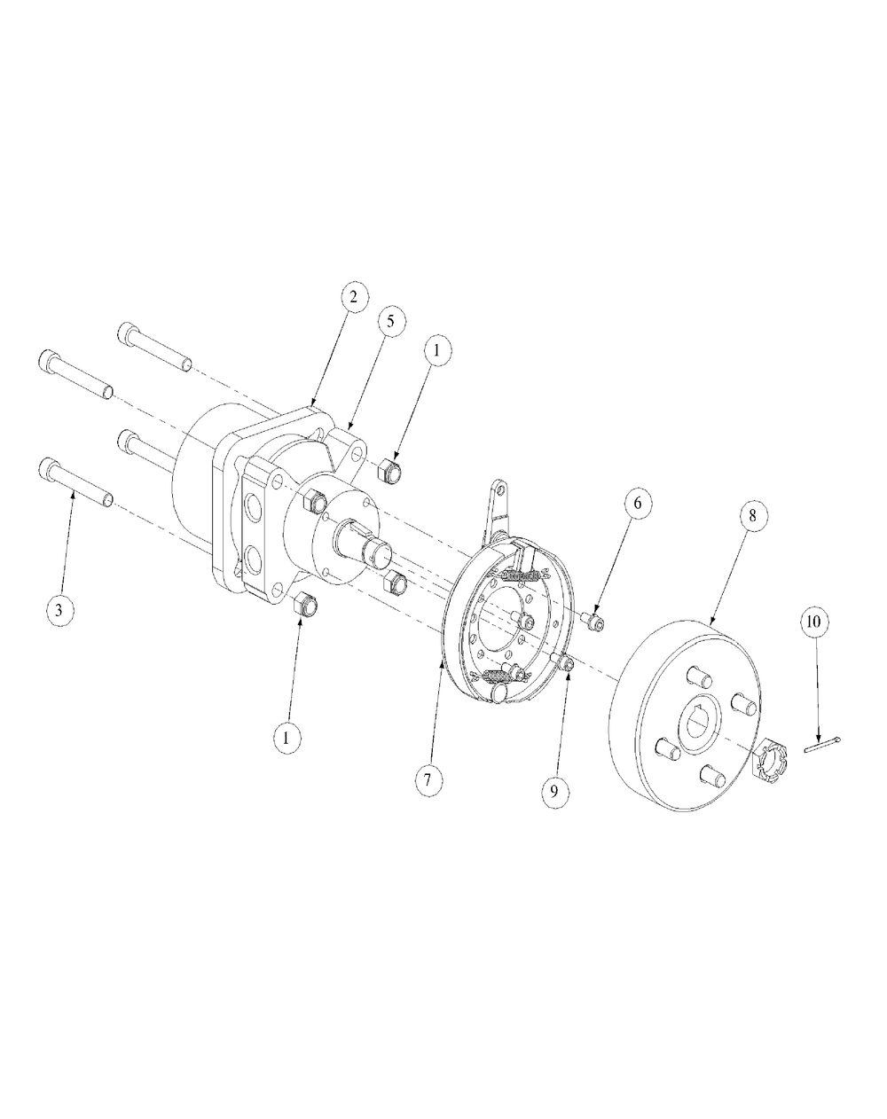 Brake Motor Mount And Hub Diagram and Parts List for M72-KW LC-53AB5GFZ750-29HP-DFI-OHV-LC Cub Cadet Lawn Tractor